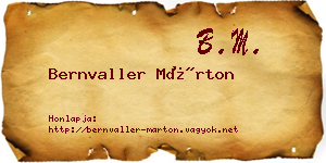 Bernvaller Márton névjegykártya